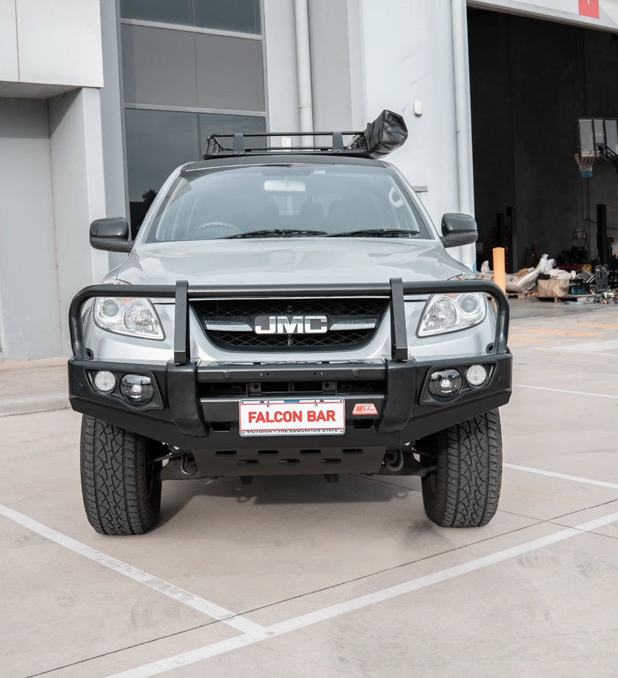 JMC Vigus 2012-2018 707-02 Falcon Bull Bar Black A-Frame Package (LED Foglight) — product view 1