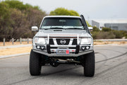 Patrol Y61 2005-2016 707-02 Falcon Bull Bar Black A-Frame Package (LED Foglight) — product view 2