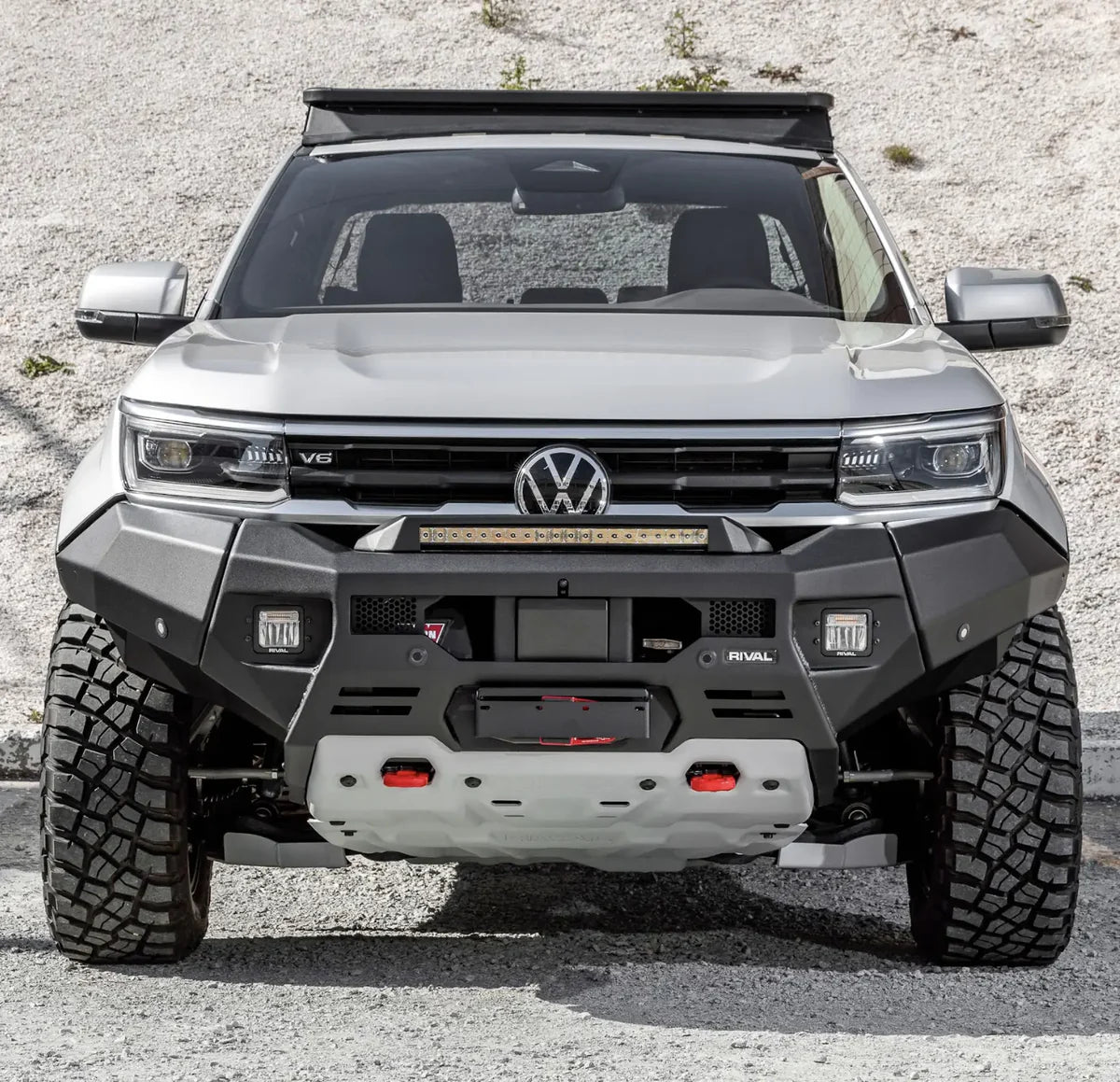 Aluminium Front Bar – VW Amarok 2023 – Present, includes RIVAL FOG Lights – Set of 2 — product view 1