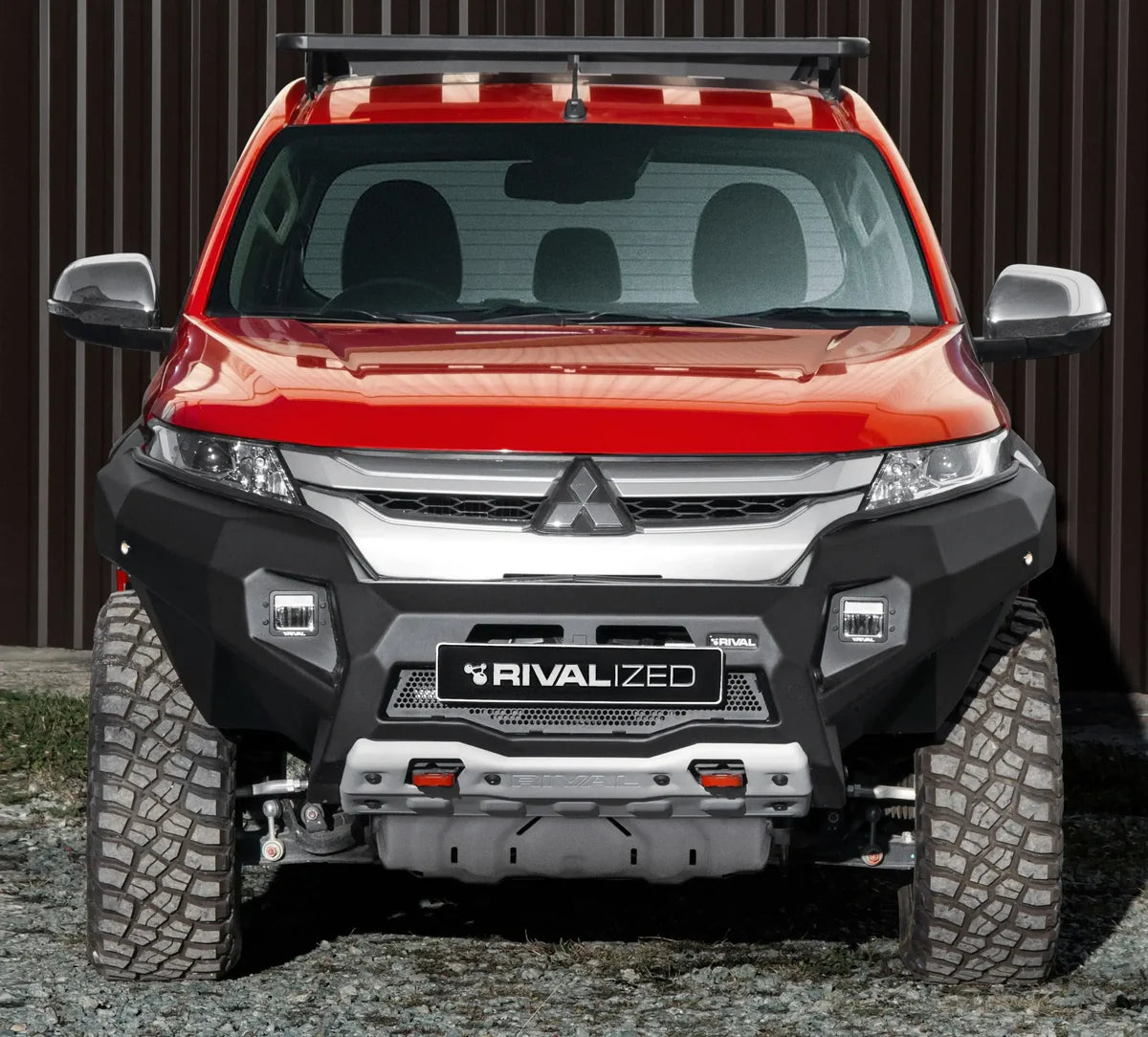 Aluminum Front Bar – Mitsubishi Triton MR 2019-2024, includes RIVAL FOG lights (Set of 2) — product view 2