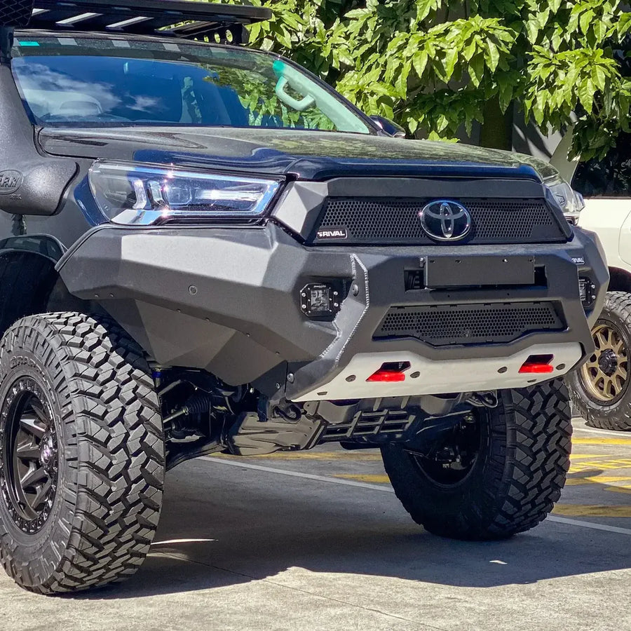 Rival Aluminum Front Bar with RIVAL LED Fog Lights (Set of 2) - Toyota Hilux (2021–04/2024) — product view 1