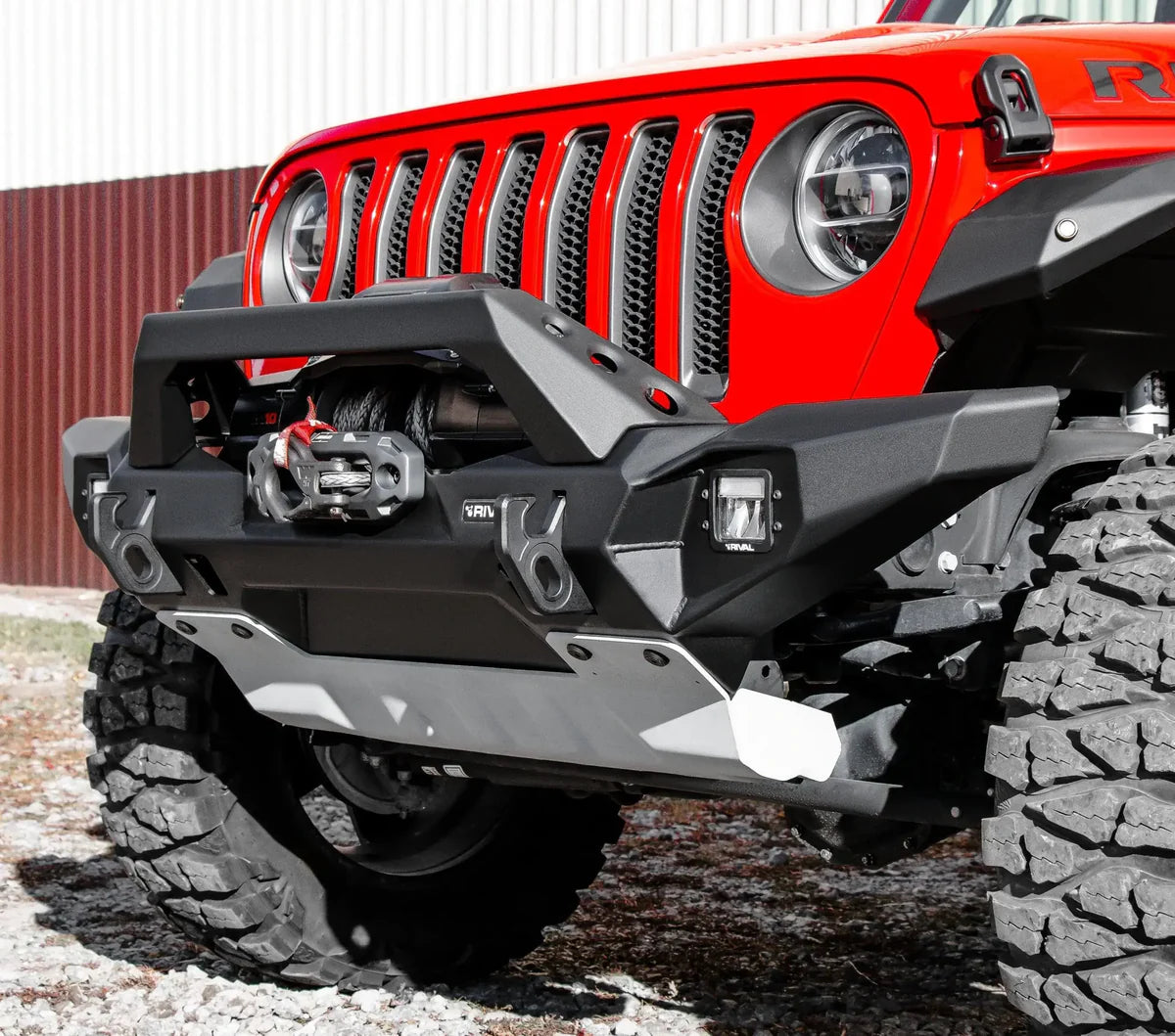 Aluminum Front Bar – Jeep Wrangler 2007-On / Gladiator 2020-On, includes RIVAL FOG lights (Set of 2) — product view 2