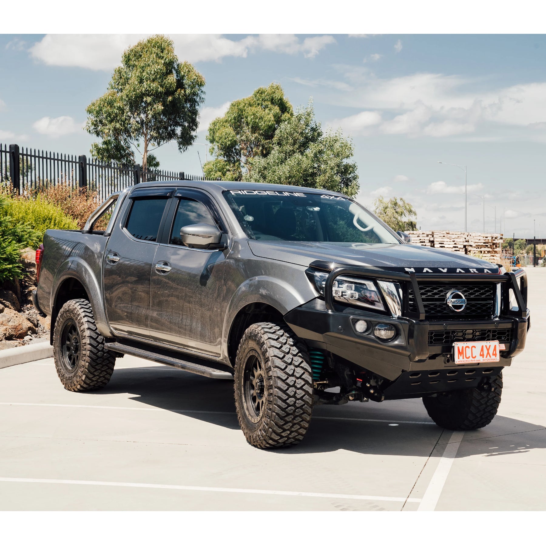 Navara NP300 2021-Present – 707-02 Falcon Bull Bar Black A-Frame Package (LED Foglight) IEB Compatible… — product view 5