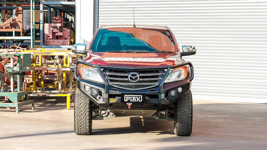 Elite Loop Bull Bar (Black Recovery Points & Orange Bash Plate) to suit Mazda BT-50 (10/2011 to 6/2020) — product view 1