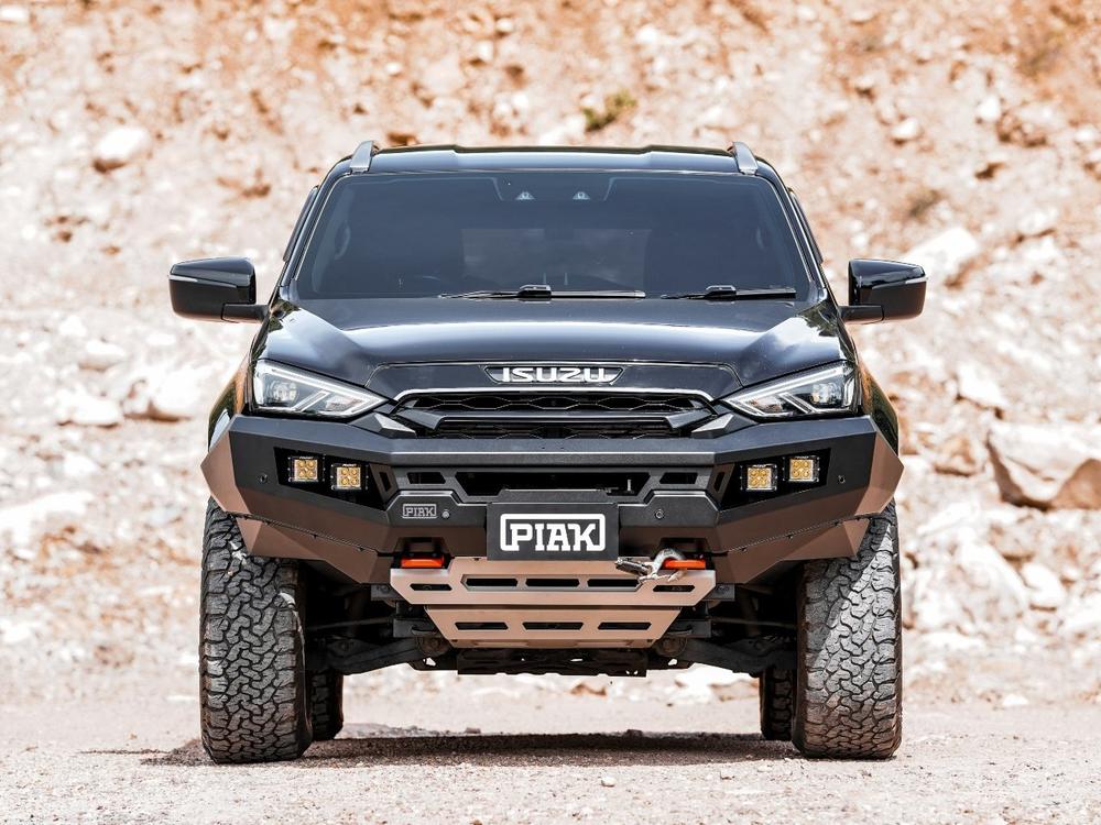 Genesis Non Loop Bull Bar (Orange Recovery Points & Grey Bash Plate) to suit Isuzu MU-X (6/2021 to 10/2024) — product view 1