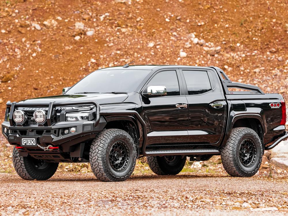 Genesis Loop Bull Bar (Orange Recovery Points & Black Bash Plate) to suit Mitsubishi Triton MV (12/2023 on) — product view 3