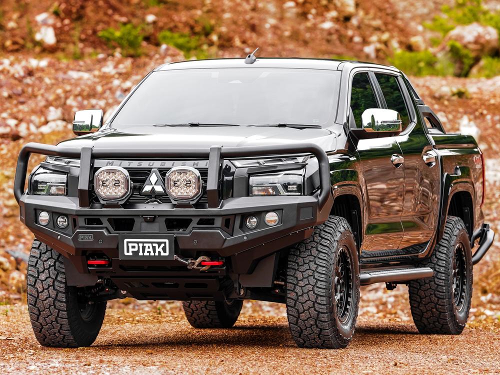 Genesis Loop Bull Bar (Orange Recovery Points & Black Bash Plate) to suit Mitsubishi Triton MV (12/2023 on) — product view 1