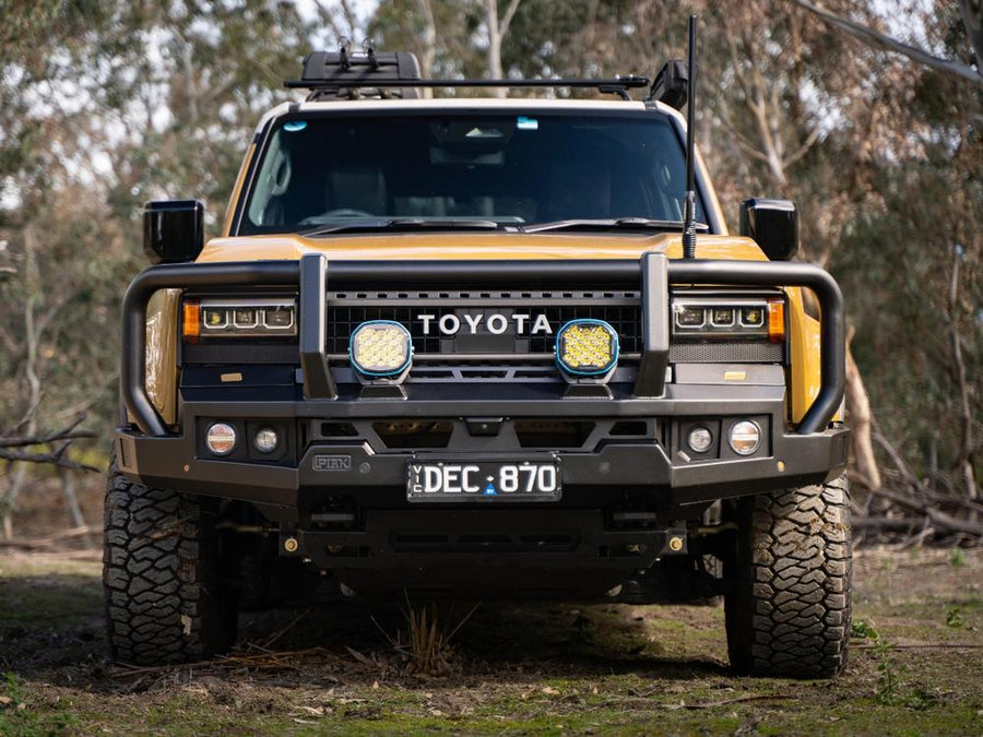 Genesis Loop Bull Bar (Black Recovery Points & Black Bash Plate) to suit Toyota Prado 250 (8/2024 on) — product view 1