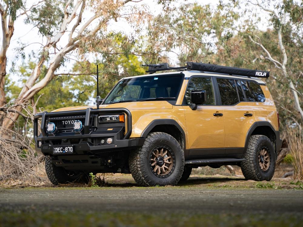 Genesis Loop Bull Bar (Black Recovery Points & Black Bash Plate) to suit Toyota Prado 250 (8/2024 on) — product view 2